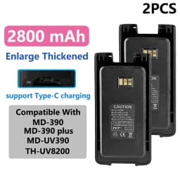 TYT MD-UV390 Plus Battery 2800/3600mAh Enlarge Thicker Battery Pack Compatible With MD-390 MD-680 MD-358 TH-UV8200 Two Way Radio