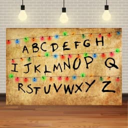 American TV Stranger Theme Background Lights Alphabet Episode Series Vinyl Banner Party Decoration Supplies Photo Prop Baby Gift