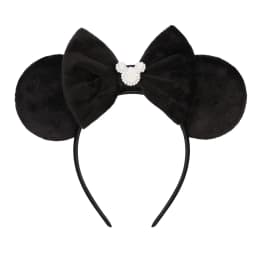 Cute Pink Plush Mouse Ears Headband With Rhinestone Bow Pearl Accents For Party Cosplay DIY Birthday Gift, Kids & Adults