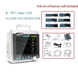 CONTEC CMS6000 Adult Neonate Vet Portable 6 Parameter Patient Monitor vital signs monitor ECG NIBP RESP SPO2 PR TEMP
