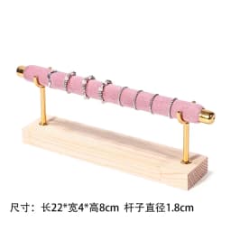 New Solid Wood Pink Velvet Jewelry Display Stand Ring Earrings Bracelet Necklace Watch Pendant Storage Display Stand
