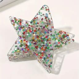 1 Pcs Women's Hair Clips Shiny Sequins Sparkling Stars Sweet Candy Colored Hair Grab Fashionable Versatile Hair Accessories Girl