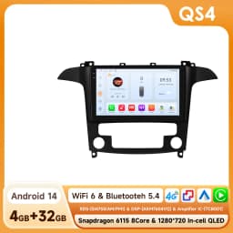 Hizpo 9" 2 Din Android Auto Radio for Ford S-Max S Max 2007 - 2015 Auto AC CarPlay 4G Car Multimedia GPS 2 Din Autoradio 6115 RDS