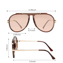 Luxury Brand Retro Oversized Big Frame Women Sunglasses Gradient Tea Color Oval Pilot Shades UV400 Cool Men Vacation Sun Glasses