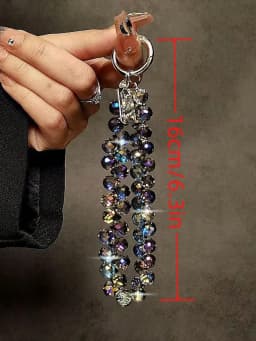 Luxurious Sparkling Diamond Crystal Pearl Wrist Strap, Portable Chain, Phone Charm Clip for Universal Use on Mobile Phone