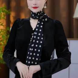Sweet Flower Chiffon Scarf Versatile Elegant Rose Decor Neck Scarf Detachable Floral Scarf Shawl Girls