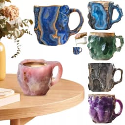 1PC Multi-Colored Mineral Crystal Coffee Mug,Natural Mineral Crystal Mug, Colorful Crystal Christmas Mugs,Christmas Gift New