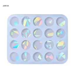 Silicone Mold for Earring Pendant Holographic Round Earring Resin Mold Rainbow Light Earring Keychain Charm Epoxy Mold