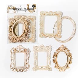 10 pcs Relief retro frame hollow-out square round shape picture frame gorgeous relief hand tent DIY decorative collage material