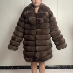 2026 Suit Collar Winter Real Fox Fur Coat Thick Warm Sable Women's Light Brown Long Jacket The Fox Fur Coat