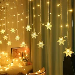 Solar Snowflake LED Lights Outdoor Waterproof IP54 Rating 8 Modes Flashing Wave Steady Light Warm White Colorful Holiday Decor
