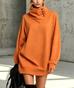 Vintage Niche Design Button Placket High Collar Long Sleeve Top For Women Fashion Simple Loose Daily Versatile Solid Color Top