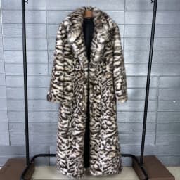 DEAT 2026 Winter Thick Leopard Print Faux Fox Fur Coat For Women Contrast Color High Quality Suit Collar Overcoat 11A06743
