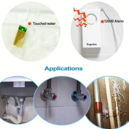Topvico 1/2/3/5pcs Water Leakage Sensor Detector Leak Alarm Flood Detection 120dB Alert Wireless Home Security System