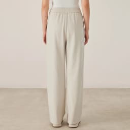 KW7523321 Women's Wide Leg Cotton Blend Pants Drawstring Elastic Waist Trousers with Side Pockets