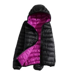 NEW Brand Women Double Side Jacket Ultra Light 90% White Duck Down Jacket Hooded Windbreakers Reversible Lightweight Warm Coats