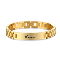 Personalized Engrave Photo Text Bracelet for Men Wristband Stainless Steel Bangle Engraving Color Printing Picture Couple Gifts