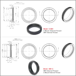 C-SM1 SM1-C C-mount Adapter CCD Camera Lens Adapter SM1 Thread Adapter Sleeve 1 Inch Base Optics For Optical Experiment Research