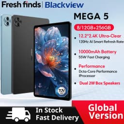 【World premiere】Blackview MEGA 5 AI Tablet 12.2" 2.4K 120Hz Display 12GB 256GB 10000mAh 55W Charging 4G Android 16 PC Pad