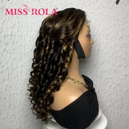 Miss Rola 12A Remy 5X5&13X4 Bouncy Curly Pixie Cut Lace Front Human Hair Wigs Transparent Lace Brazilian Hair Wig 99J Highlight