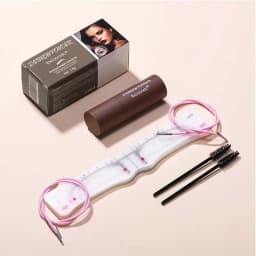 Eyebrow Stamp Stencil Kit Brown Black Brow Powder Hairline Contour Long-Lasting Waterproof Eyebrow Makeup Brow Shape with 12 PCS