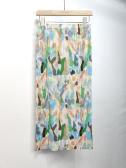 LANMREM Pleated Clothes 2025 Summer New Elegant Temperament Slit Printed Half Skirt Slim Fit Versatile A-line Skirt 2DB2687