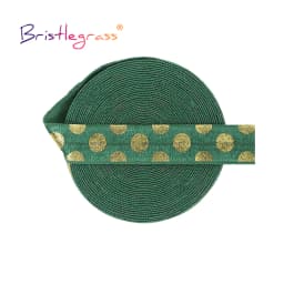 BRISTLEGRASS 2 5 10 Yard 5/8" 15mm Evil Eye Hamsa Hand Foil Print Fold Over Elastics FOE Spandex Bands Tape Hair Tie Sewing Trim