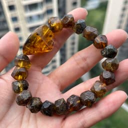 Original Amber Bracelets for Unisex New Genuine Irregular Beads Natural Black Medical Green Healing Jewelry Factory Unique Gift