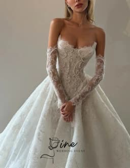 Oine Exquisite 2026 New A-Line Wedding Dresses Pleat Pearls Lace Bridal Gowns Customized Sweep Train Lace-up Vestidos De Novia