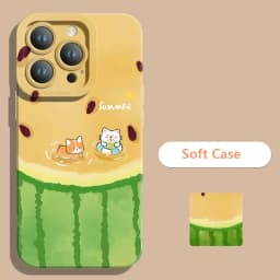 Summer Cool Watermelon Cat Phone Case For Xiaomi Poco F7 F6 F5 X7 X6 X5 X3 M6 Pro Mi 13 12 11 Lite 5G 15 14 13 14T 13T 12T Cover