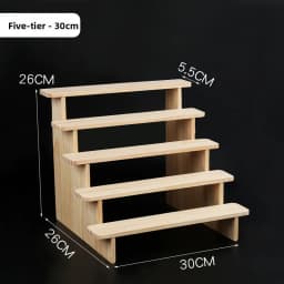 Pure Wood Display Stand Storage Rack Desktop Figurine Bubble Mat Doll Meat Green Plant Multi-layer Staircase Rack