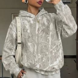 New Retro Pattern Printed Long Sleeved Sweatshirt Casual Loose Street Hooded Top Autumn Winter Fashion Commuting Woman Hoodie