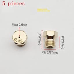 5PCS Brass Burner Gas Hob LPG- Conversion Kits Jets 50 65 70 87 95 Brass Nozzle For Gas Stove Brass Nozzle Propane Injector
