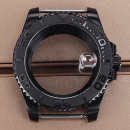 PVD Black NH35 40mm Men's Watch Case Sapphire For SUB Seiko NH35 NH36 NH38 NH34 Miyota 8215 ETA 2824 Movement Yacht-Master 20ATM