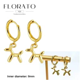 925 Sterling Silver ear needles Animal Butterfly/Elephant/Shell Pendant Hoop Earrings For Women Fashion Jewelry Accessories