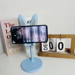 Pink Phone Holder Desktop Cell Phone Stand For iPhone 13 14 Samsung Smartphone Adjustable Lovely Rabbit Cartoon Table Support