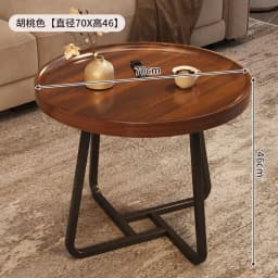 Wood Coffee table family small apartment sofa side living room tables round balcony bedroom bedside tea table shelf