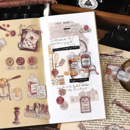 4style 40pcs Vintage Dark Art PET Stickers Creativity Decorative Diary Album Scrapbooking Collage material Junk Journal Supplies