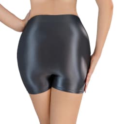 Women's Oil Shiny Glossy Sexy Thin Sheer Shorts Slim Fits Gymnastics Fitness Yoga Seamless Safe Pants Sport Casual Home Bottoms