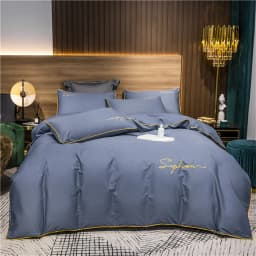Svetanya Solid Cotton Embroidery Bed Linens Hotel Home Bedding Sets Sheet Pillowcase Duvet Cover Set