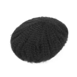 Afro Toupee for Men Thin Skin Human Hair Replacement System Mens Hair Prosthesis African American Full PU Man Hairpiece #1