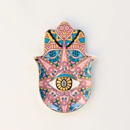 Hamsa Trinket Dish Ring Dish Ceramic Evil Eye Trinket Plate Cute Decor Jewelry Tray Dish Gift Mom Brithday