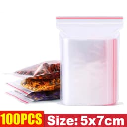 100/1000pcs Thicken Zipper Sealed Bags Clear Plastic Storage Bag for Small Jewelry Food Packing Reclosable Zippers Sealing Pouch
