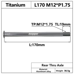 HEPPE MTB Road Bike Titanium Thru Axle Ultra Light Bike Axle 12x142 12x148 Rear Hub Thru Axle Bike Fork 12x100 12x110 Shaft
