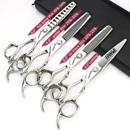 6 Inch Barber Specificlied Shears Professional Hairdressing Scissors Hairdresser Clippers Set Flat Thinning Hair Cutting Tools