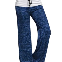 Plus Size 1XL-5XL Women's Casual Loose Drawstring Splicing Pants Fashion Wide Leg Stretch Yoga Pants