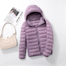 Women's Lightweight Casual Hooded Down Jacket Autumn Winter Minimalist Short Down Coats Female Solid Color Zipper Warm Outerwear
