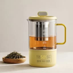 0.6L Electric Kettle Multifunction Appointment Teapot Temperature Control Health Pot Office Glass Flower Teapot Auto Keep Warm