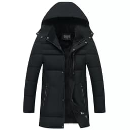 New Autumn/Winter Fashion Solid Color Fleece-Lined Thickened Warm Hooded Cotton Jacket Men's Casual Loose Sports Plus Size Coat