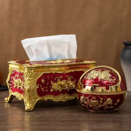 European light luxury pressing toothpick container Tissue box set household living room office tissue storage box Toothpick box
